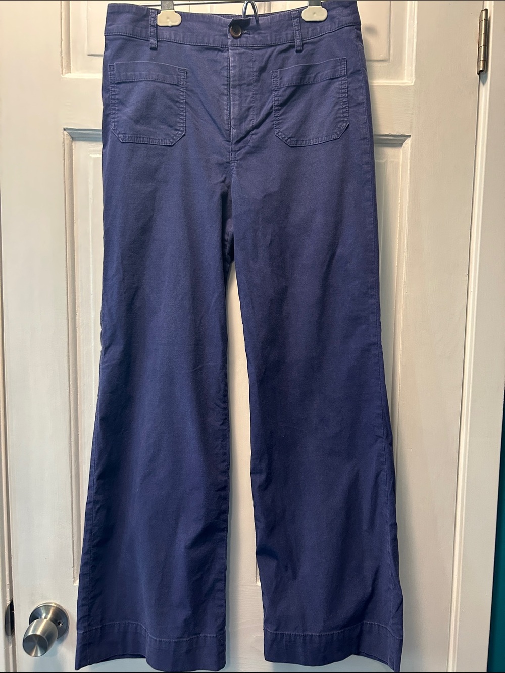 J. Crew Wide-Leg Chinos in Navy
